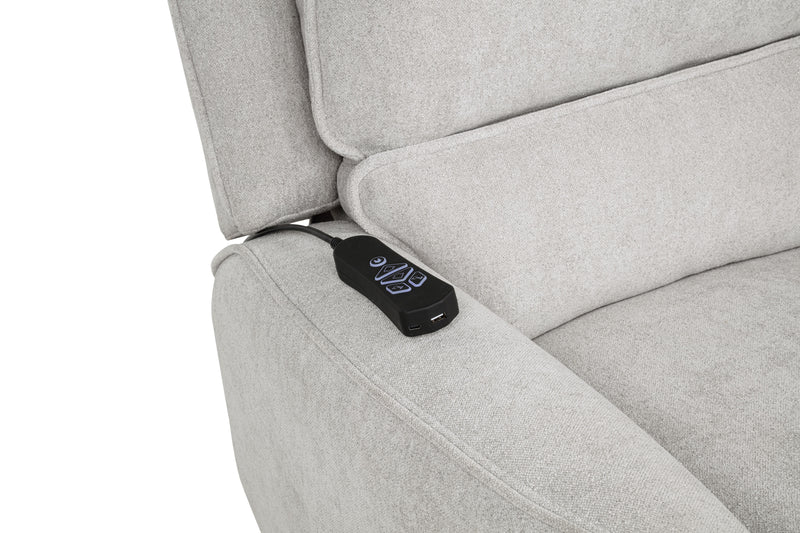 Sylmar Chenille Upholstered Dual Power Lift Recliner Dove Grey