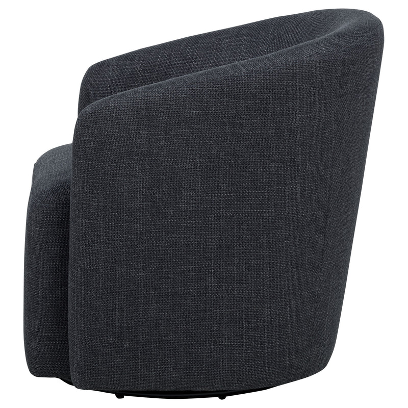Mossbrook Fabric Upholstered Swivel Accent Chair Anthracite