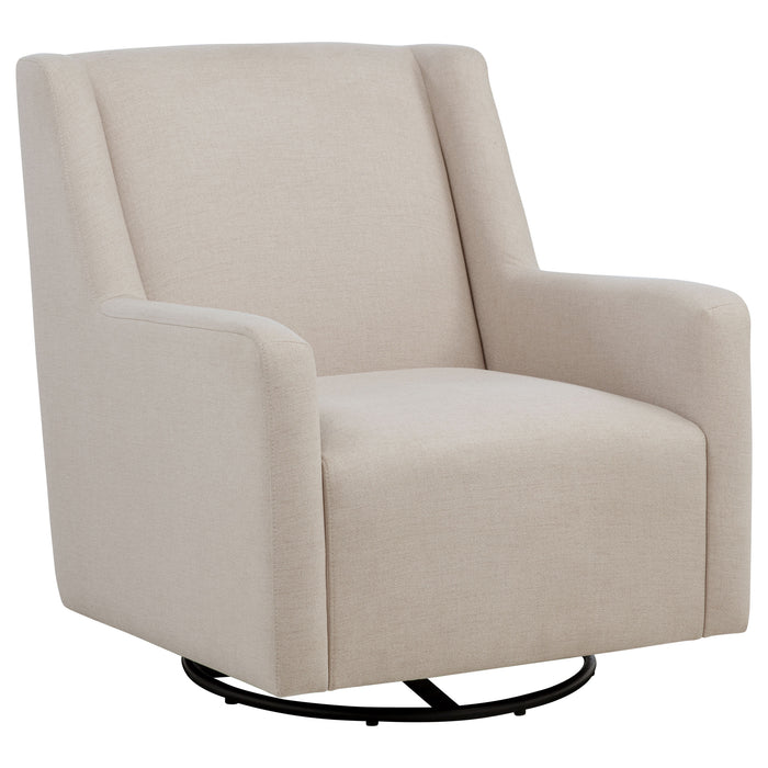 Sorrel Fabric Upholstered Swivel Glider Arm Chair Latte