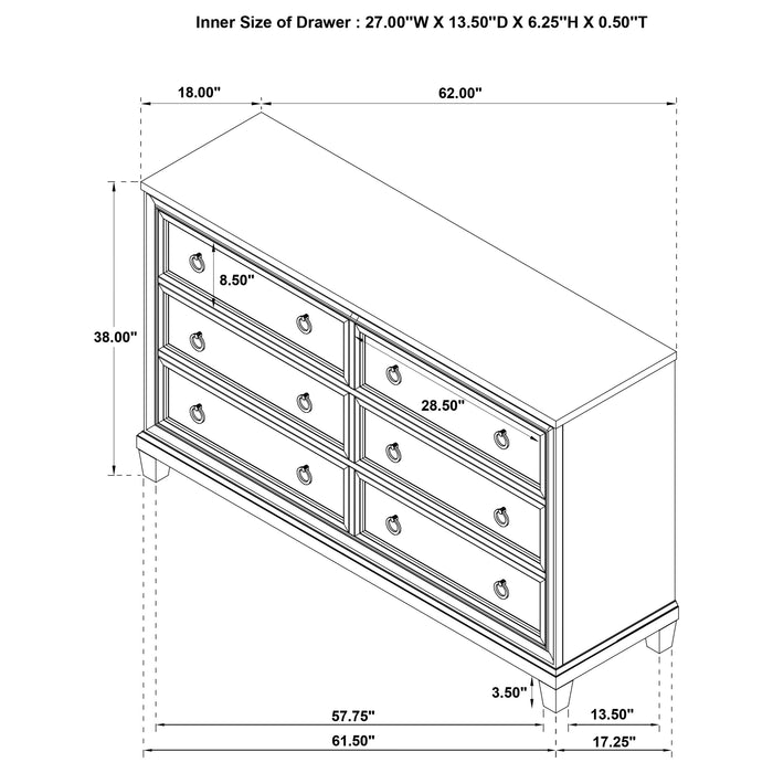 Pembroke 5-piece Eastern King Bedroom Set Washed Oak
