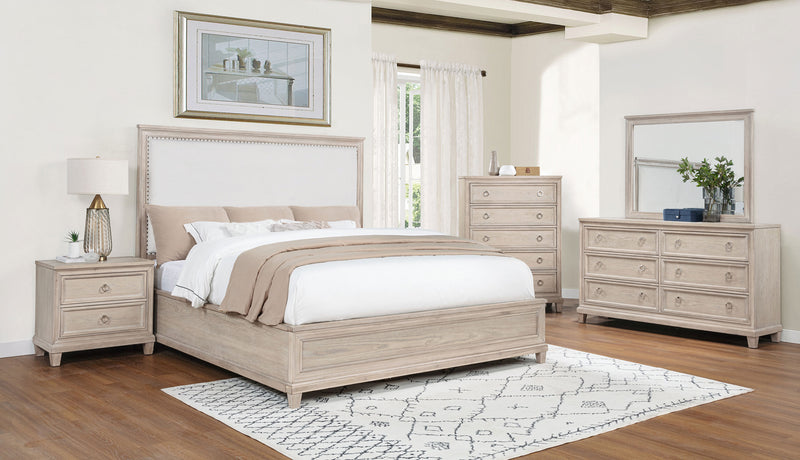 Pembroke 66-inch California King Panel Bed Washed Oak