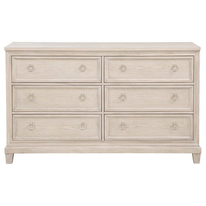 Pembroke 6-drawer Bedroom Dresser Cabinet Washed Oak