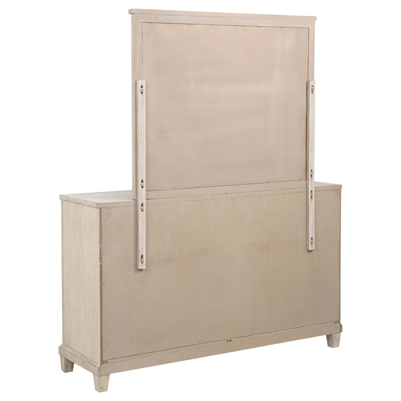 Pembroke 6-drawer Bedroom Dresser with Mirror Washed Oak