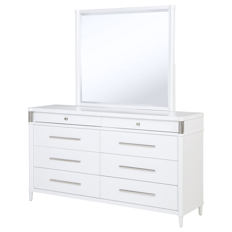 Gracemont 8-drawer Bedroom Dresser with Mirror White
