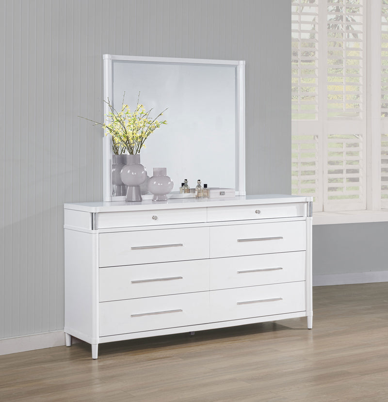 Gracemont 8-drawer Bedroom Dresser with Mirror White