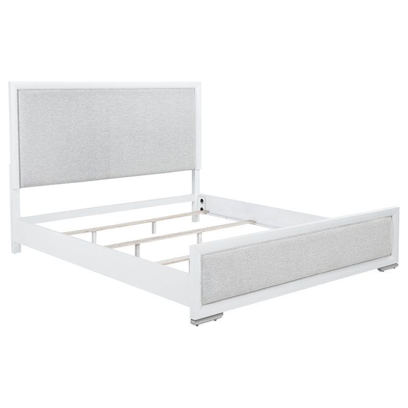 Gracemont 57-inch Eastern King Panel Bed Grey and White