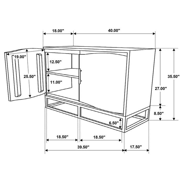 Zara 2-door 40-inch Wood Accent Storage Cabinet Black Walnut