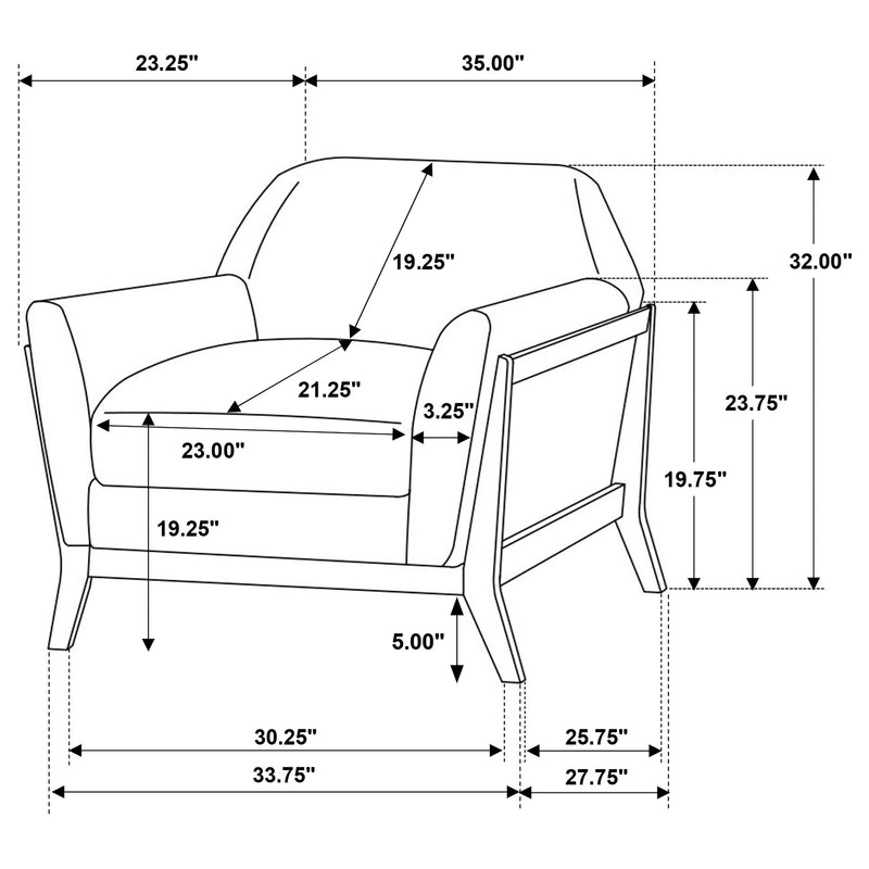 Vaughn Fabric Upholstered Flared Arm Accent Chair Grey