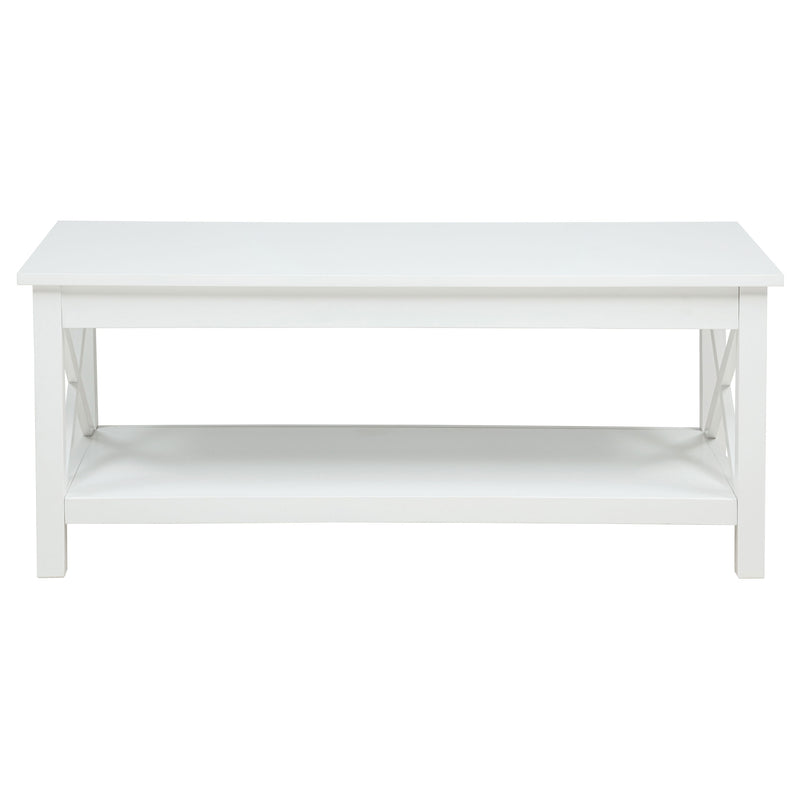 Skyview 2-piece Rectangular Lift Top Coffee Table Set White