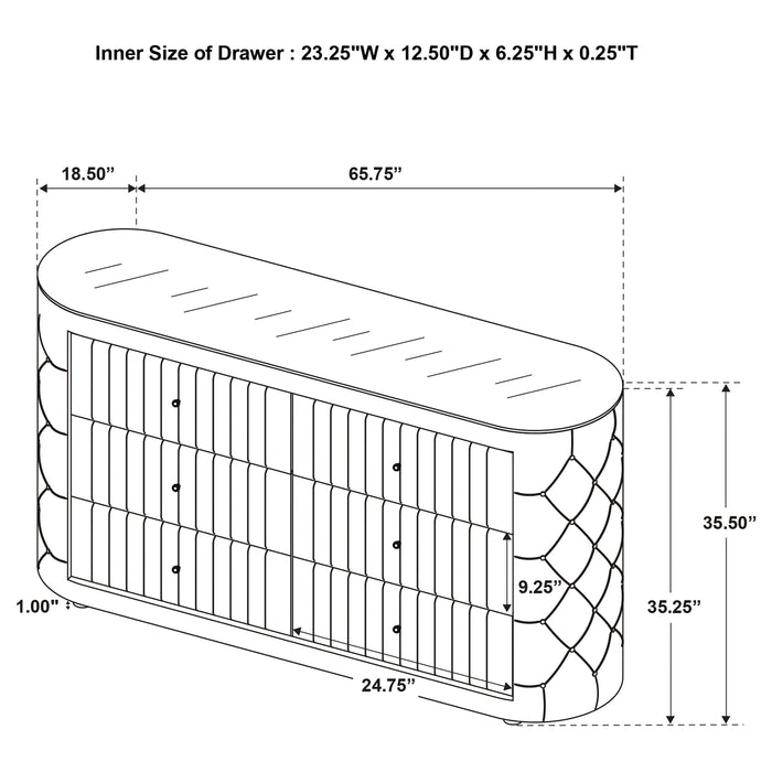 Sonya 4-piece Upholstered Eastern King Bedroom Set Ivory