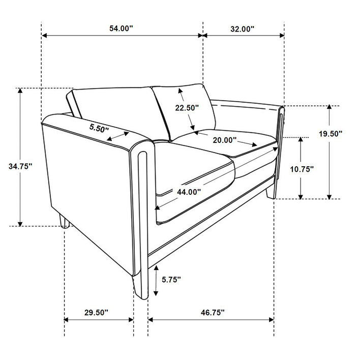 Islington 2-piece Upholstered Panel Arm Sofa Set Taupe