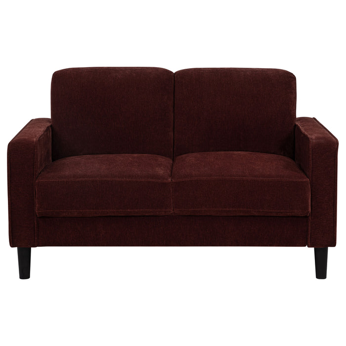 Ruth 3-piece Fabric Upholstered Track Arm Sofa Rust Red