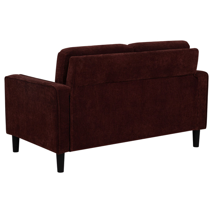 Ruth 3-piece Fabric Upholstered Track Arm Sofa Rust Red