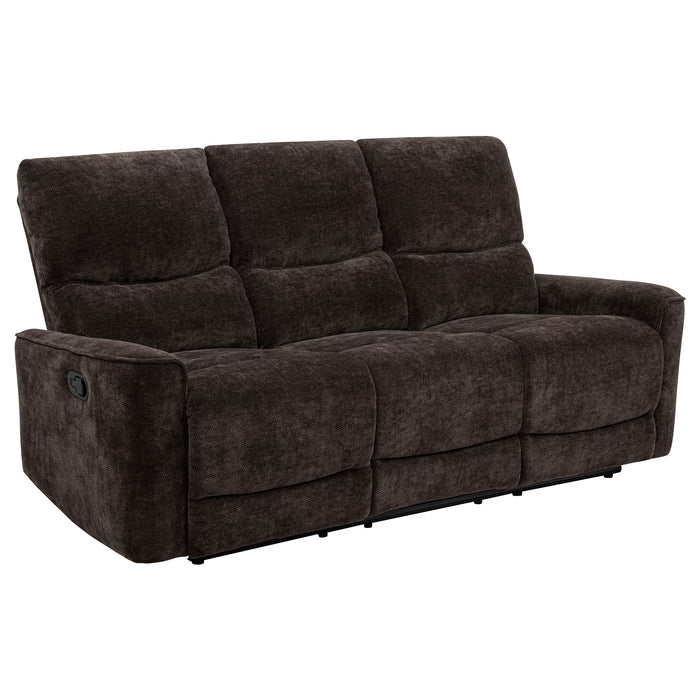 Navarro 3-piece Upholstered Reclining Sofa Set Dark Brown