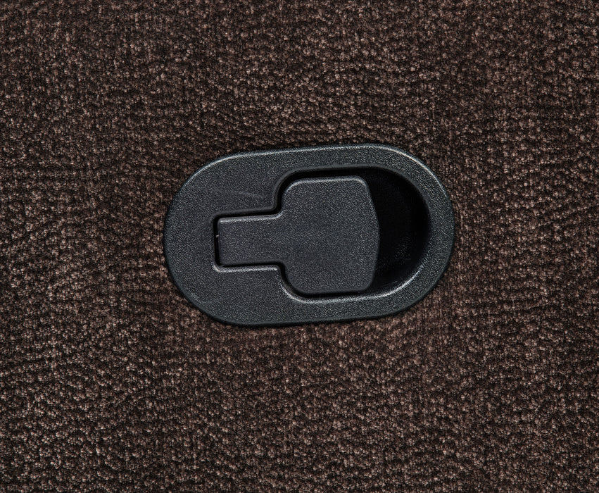 Navarro Chenille Upholstered Glider Recliner Dark Brown