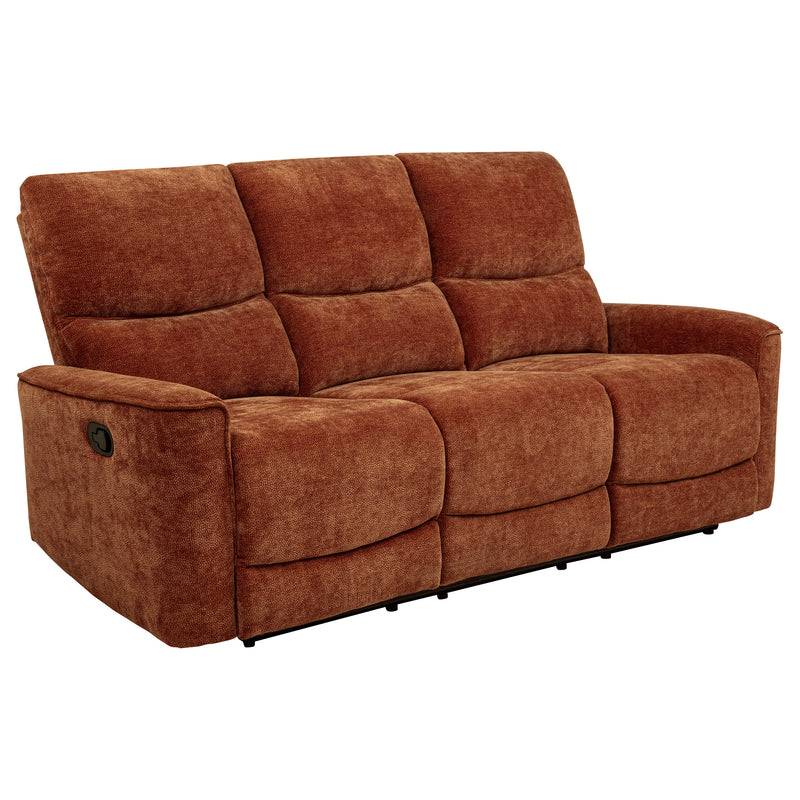 Navarro 3-piece Upholstered Reclining Sofa Set Burnt Orange