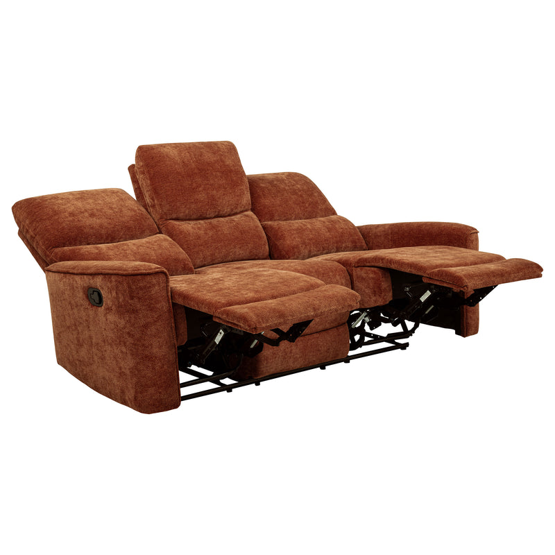 Navarro 3-piece Upholstered Reclining Sofa Set Burnt Orange