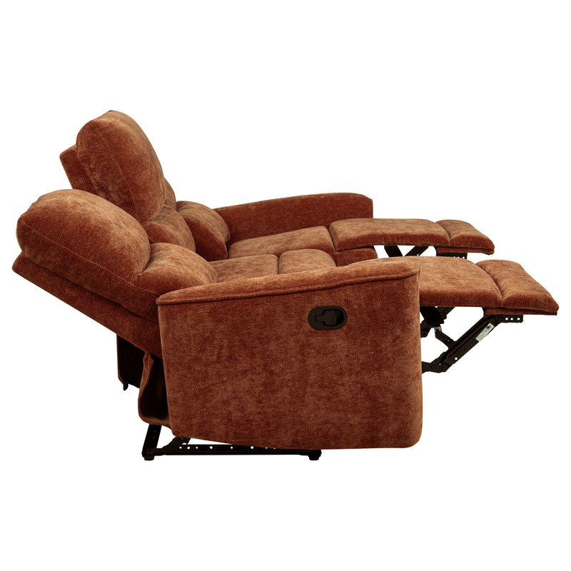 Navarro 3-piece Upholstered Reclining Sofa Set Burnt Orange