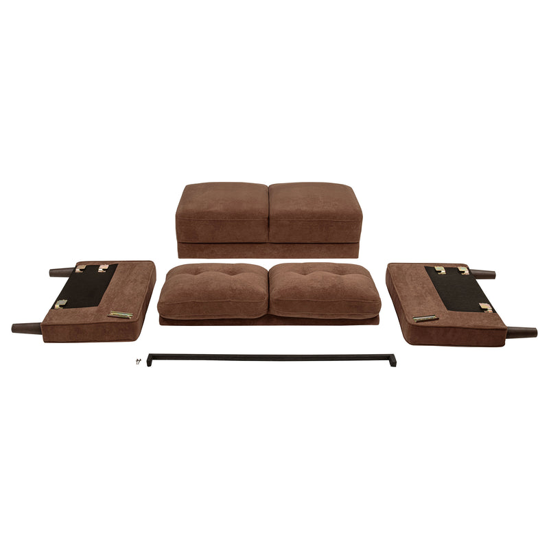 Bowen II Fabric Upholstered Track Arm Sofa Rust