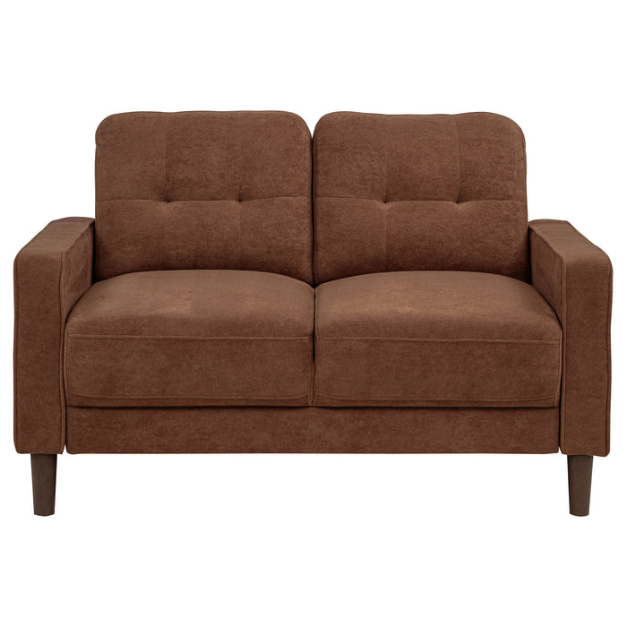 Bowen II 2-piece Fabric Upholstered Track Arm Sofa Set Rust