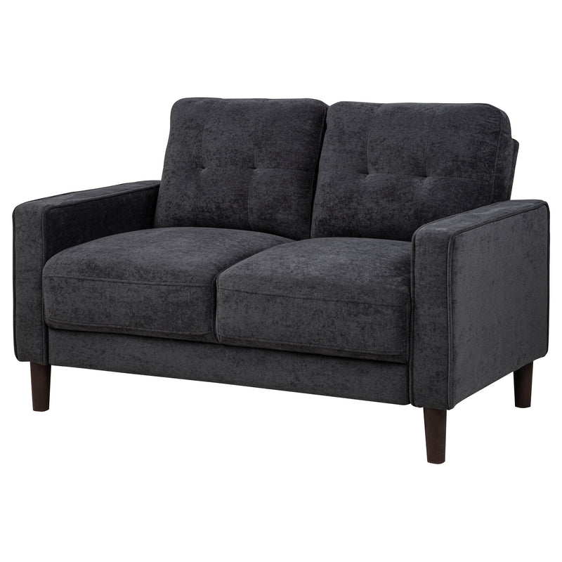 Bowen II Fabric Upholstered Track Arm Loveseat Steel Grey