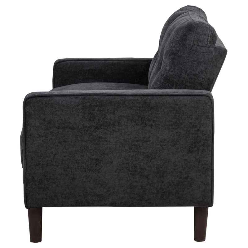 Bowen II Fabric Upholstered Track Arm Loveseat Steel Grey