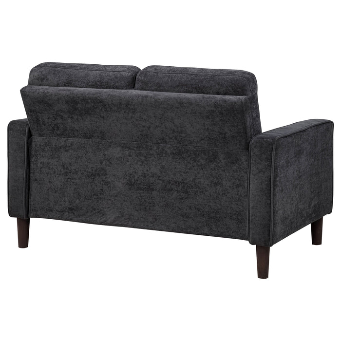 Bowen II Fabric Upholstered Track Arm Loveseat Steel Grey