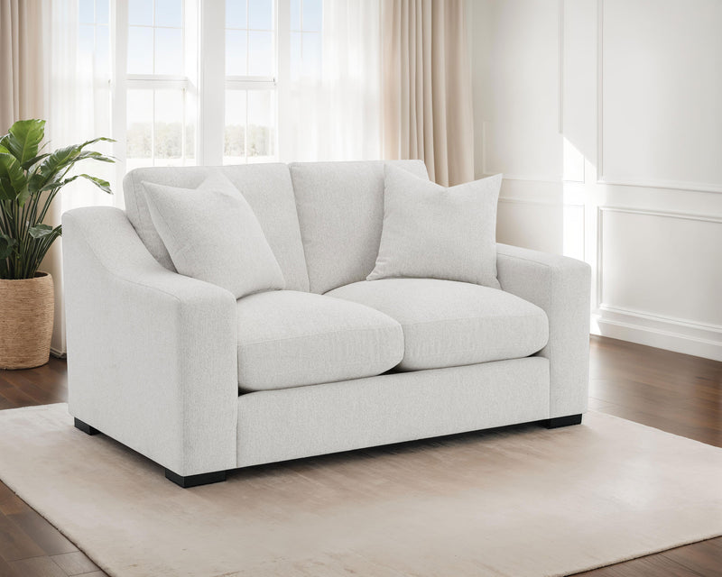 Ashlyn Fabric Upholstered Track Arm Loveseat Sand