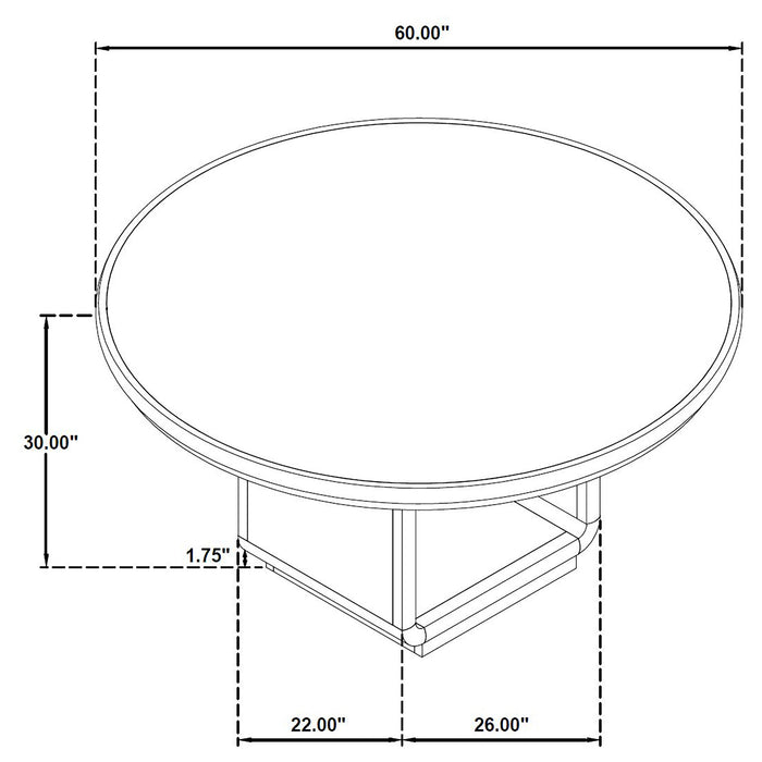 Leandro 5-piece Round Dining Table Set Burnished Black