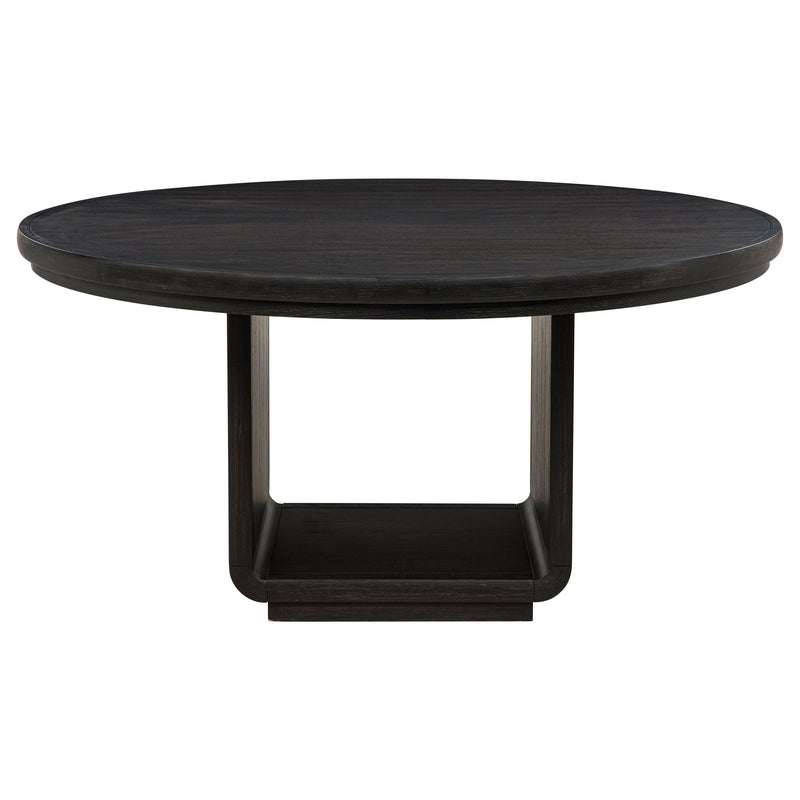 Leandro 5-piece Round Dining Table Set Burnished Black