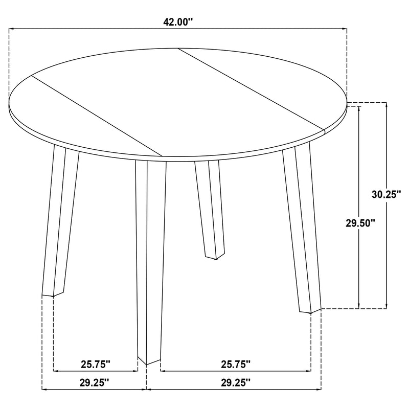 Barton 5-piece Round Wood Dining Table Set Dark Brown