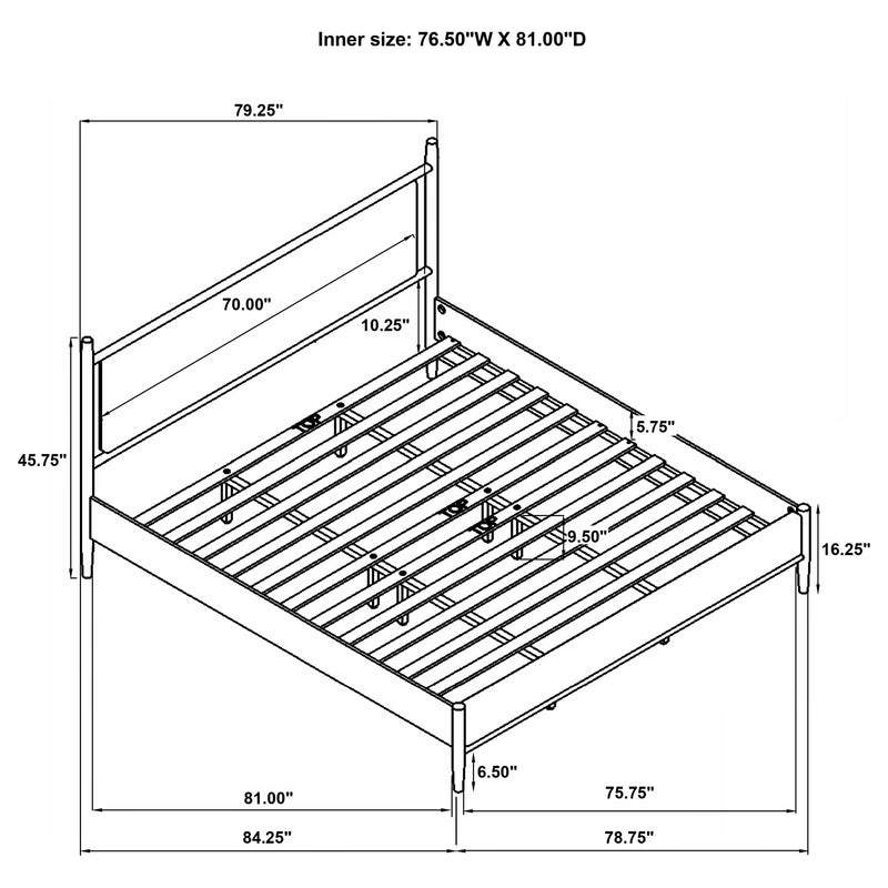 Mason 46-inch Eastern King Panel Platform Bed Light Brown