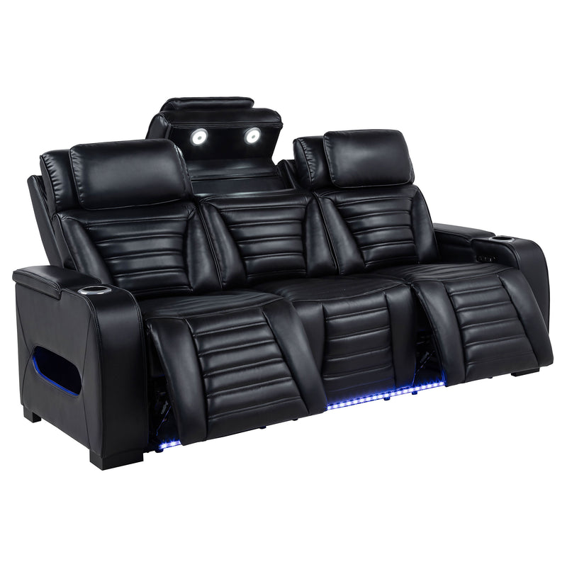 Zuma 2-Piece Dual Power Reclining Sofa Set with Bluetooth Black