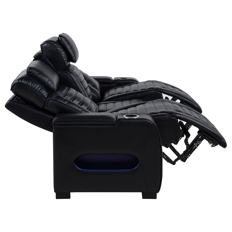 Zuma 3-Piece Dual Power Reclining Sofa Set with Bluetooth Black