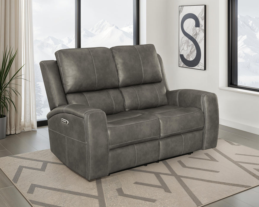 Brickston Triple Power Reclining Loveseat Charcoal