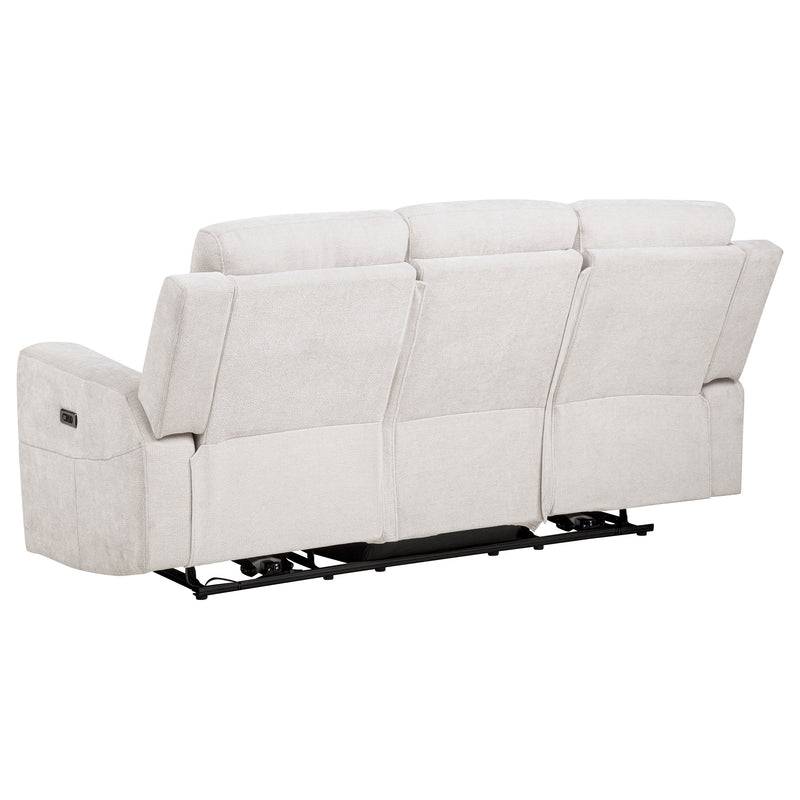 Kennett 2-piece Chenille Power Reclining Sofa Set Ivory