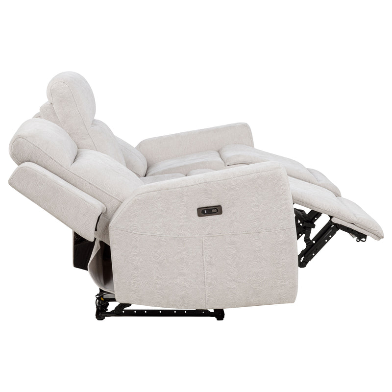 Kennett 2-piece Chenille Power Reclining Sofa Set Ivory