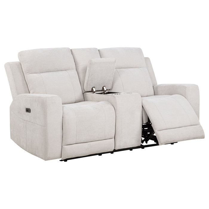 Kennett 2-piece Chenille Power Reclining Sofa Set Ivory