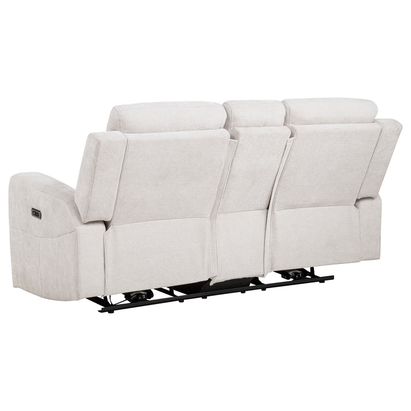 Kennett 2-piece Chenille Power Reclining Sofa Set Ivory