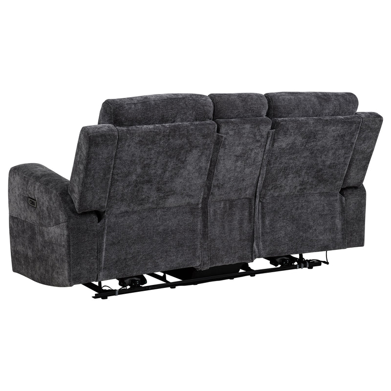 Kennett Chenille Upholstered Power Reclining Loveseat Grey