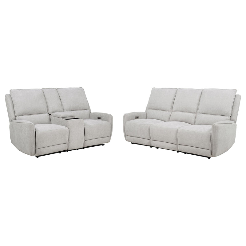 Sylmar 2-piece Chenille Power Reclining Sofa Set Dove Grey