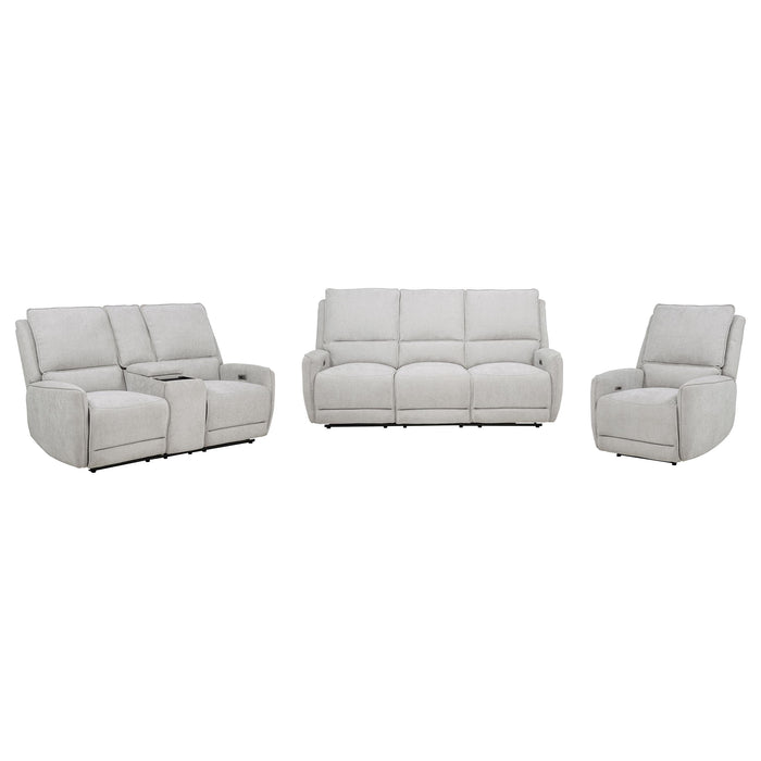 Sylmar 3-piece Chenille Power Reclining Sofa Set Dove Grey