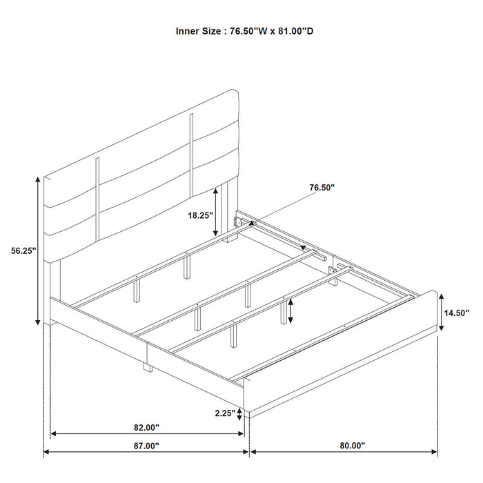Ines 5-piece Eastern King Bedroom Set Navy and White High Gloss
