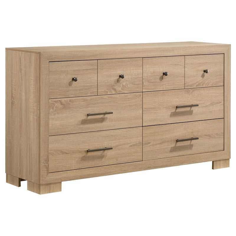 Arielle 4-Piece Eastern King Upholstered Bedroom Set Light Oak