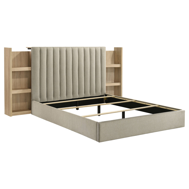 Arielle 5-Piece Eastern King Upholstered Bedroom Set Light Oak