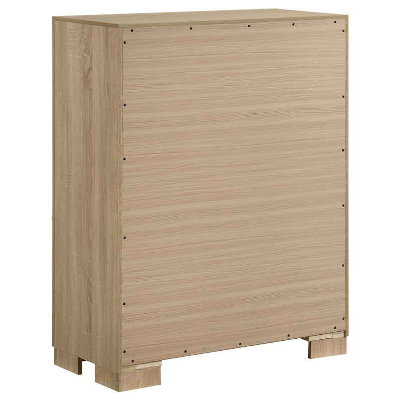 Arielle 5-Piece Eastern King Upholstered Bedroom Set Light Oak