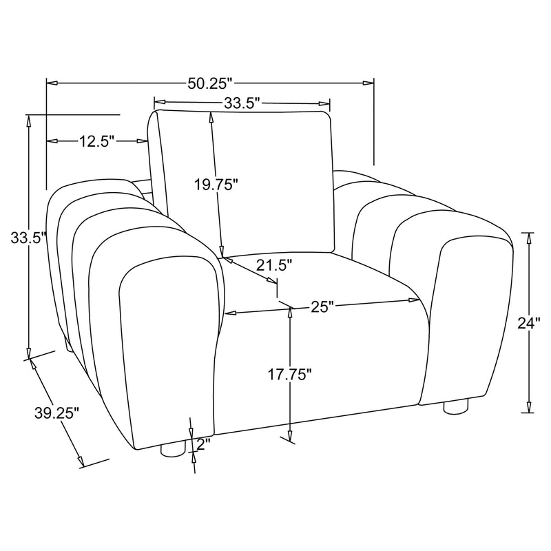 Burnett 4-piece Chenille Upholstered Sofa Set Ivory