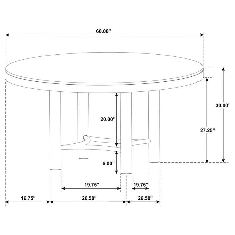Arini 5-piece Round Dining Room Table Set Sand Wash