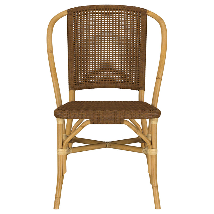 Lexley Woven Rattan Dining Side Chair Brown (Set of 2)