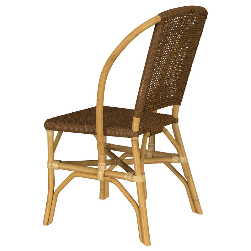 Lexley Woven Rattan Dining Side Chair Brown (Set of 2)